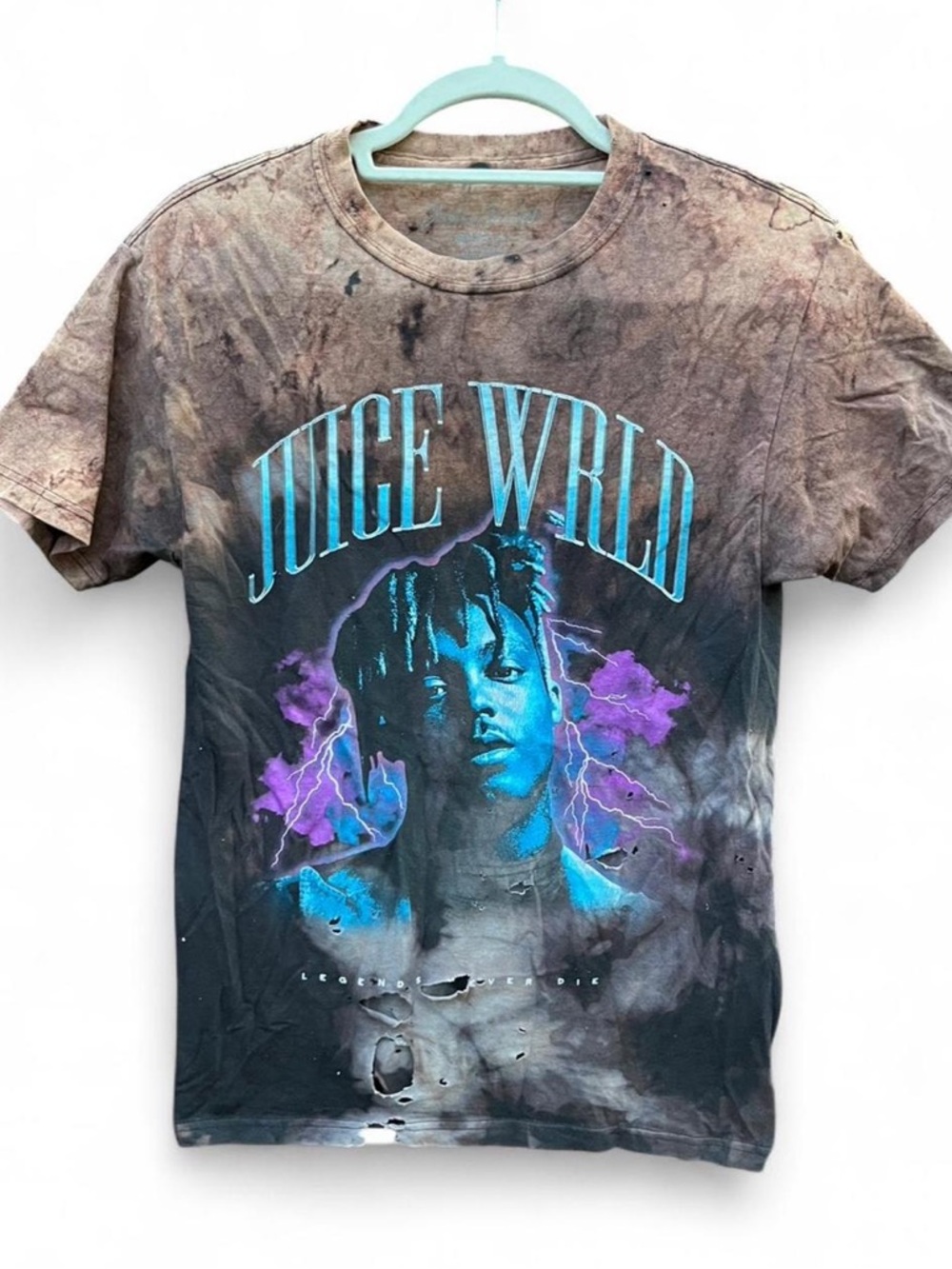 Thrashed Juice WRLD Graphic Band Tee Natural Fade 1/1